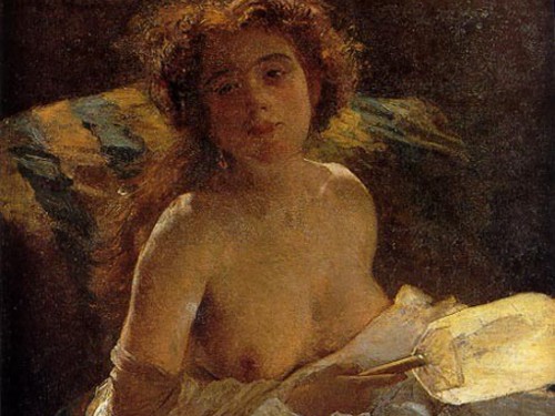 La dama col ventaglio - Domenico Morelli