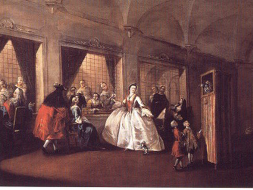 Francesco Guardi,<em> Il parlatoio delle monache di San Zaccaria</em>, 1745-1750, Venezia, Ca' Rezzonico - Museo del Settecento Veneziano.