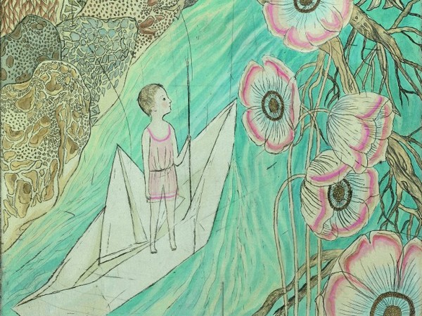 Cristina Pieropan, In viaggio, acquaforte acquerellata, 2013