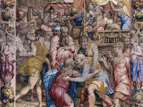 Incontro di Giuseppe con Giacobbe in Egitto, 1550-1553. Disegno e cartone di Agnolo Bronzino. Atelier di Nicolas Karcher. Firenze, Soprintendenza Speciale PSAE e per il Polo Museale