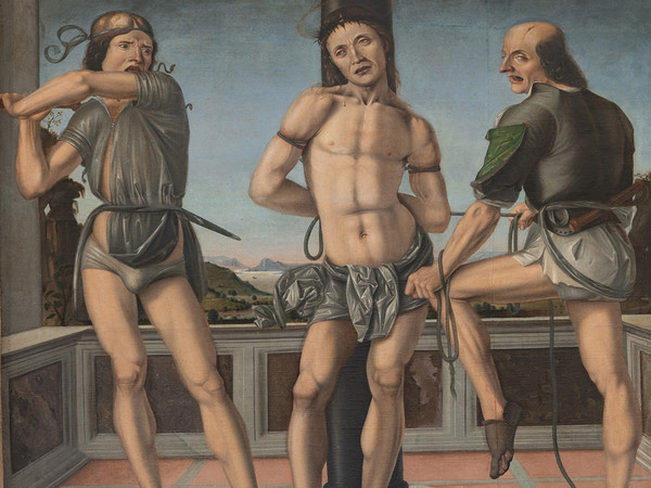 Pietro di Galeotto, Flagellazione di Cristo, Tempera su tela, Perugia, Oratorio di San Francesco