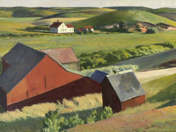 Edward Hopper, Cobbs Barns Distant, 1930-1933, Olio su tela, 109.5 x 74 cm, Whitney Museum of American Art, New York, legs de Josephine N. Hopper | © Heirs of Josephine Hopper / 2019, ProLitteris, Zurich | Foto: © 2019. Digital image Whitney Museum of American Art / Licensed by Scala