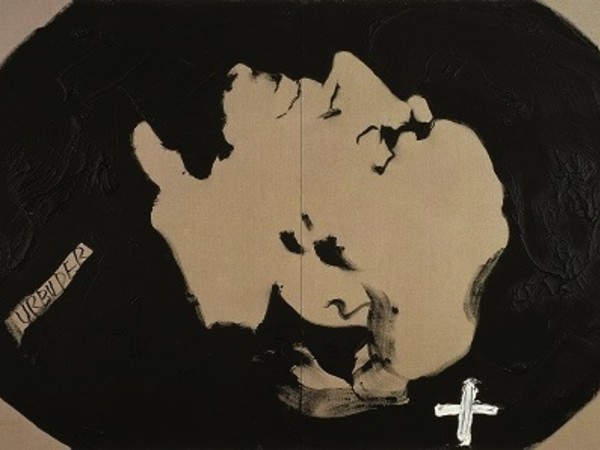 Antoni Tàpies, Urbilder, 1988, Olio su tela, dittico, Collection Fundació Antoni Tàpies, Barcelona Procedencia de la imágenes, Banco de Imágenes VEGAP