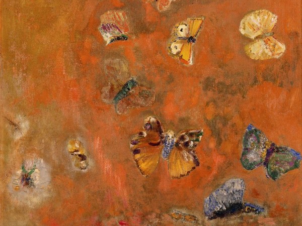 Odilon Redon, Evocazione di Farfalle, 1910-1912 circa. Olio su tela , 55,2 × 41,3 cm. Detroit Institute of Arts, City of Detroit Purchase