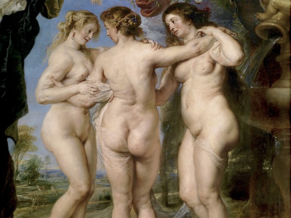 Sir Pieter Paul Rubens (Siegen, 1577 - Anversa,1640), Le Tre grazie, 1638 circa, Olio su tela, 181 x 221 cm, Museo del Prado, Madrid