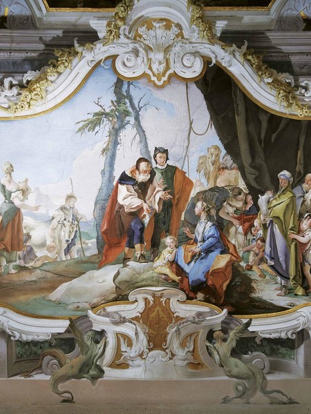 Giambattista Tiepolo, Rachele nasconde gli idoli, 1726-1729, affresco, 400×500 cm