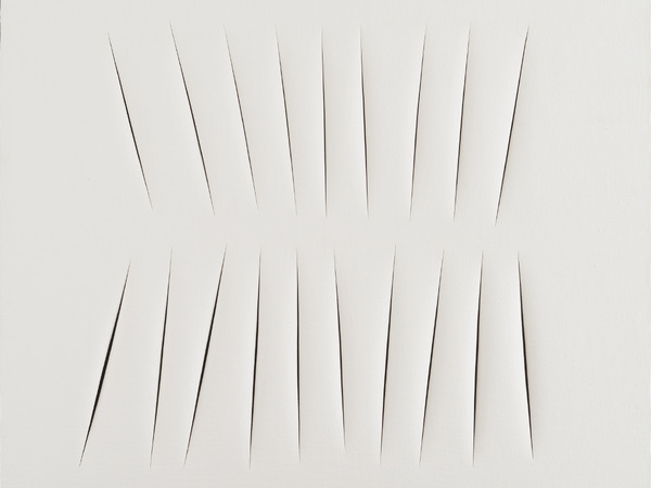 Lucio Fontana Concetto Spaziale. Attese, 1964. Idropittura su tela, tagli, cm. 81x100. Milano, Fondazione Lucio Fontana, inv. 64 T 164 