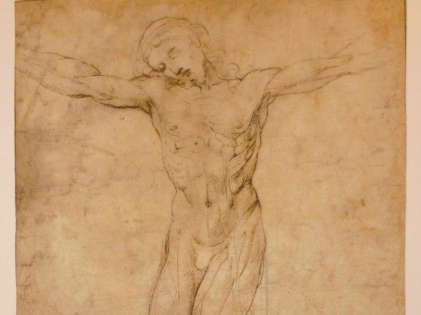 Raffaello Sanzio, Studio per un Crocifisso, biblioteca Marucelliana, Firenze.