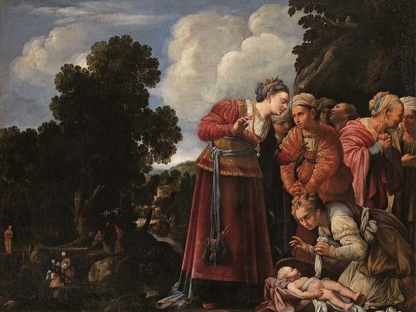Carlo Saraceni, Il ritrovamento di Mosè. Olio su tela, cm 98,8x128. Firenze, Fondazione di Studi di Storia dell’Arte “Roberto Longhi”