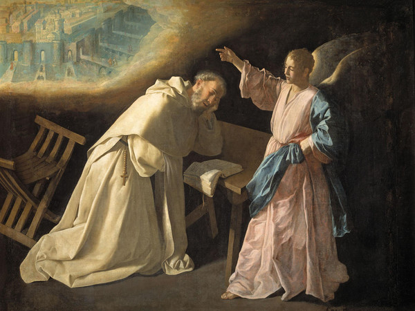 Francisco de Zurbarán, La visione di san Pietro Nolasco, 1629, Olio su tela, cm 179 x 223. Madrid, Museo Nacional del Prado