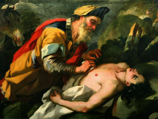 Museo di Palazzo Pretorio, Nicola Malinconico, Il buon Samaritano, 1703-1706 circa, Olio su tela, 199 x 147 cm