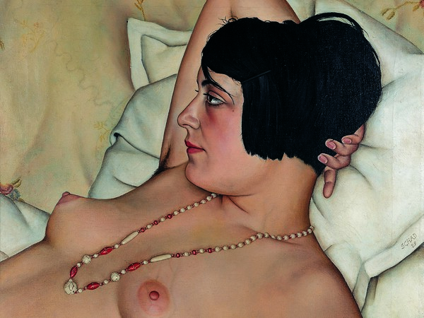 Christian Schad, Half Nude (Halbakt), 1929. Olio su tela, cm 55,5 x 53,5. Von der Heydt-Museum, Wuppertal. ©Bettina Schad, Archiv U. Nachlab & Christian Schad, by SIAE 2015-Photo courtesy Von der Heydt-Museum Wuppertal