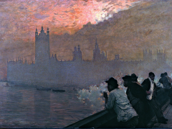 Giuseppe De Nittis, Westminster, 1878, Olio su tela, cm. 110x192, Collezione privata