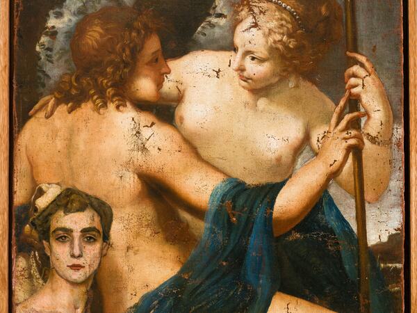 Anselmo Bucci, Autoritratto su tela antica del Padovanino, Paris, 1909-1910, Collezione privata, courtesy M.M.M. Arte Contemporanea, Monza | Courtesy &copy; Mart, Rovereto