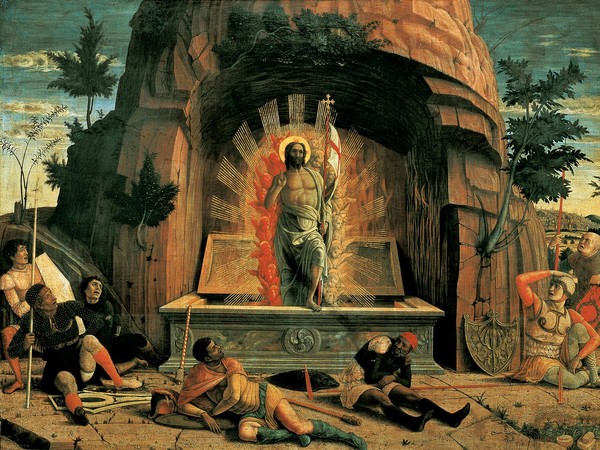 Andrea Mantegna, Resurrezione, 1457-1459, Tempera su tavola, 70 x 92 cm, Tours, Musée des Beaux-Arts