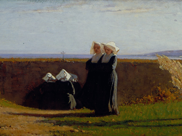 Vincenzo Cabianca, Le Monachine, 1861. Olio su tela, 36 x 99 cm. Istituto Matteucci, Viareggio