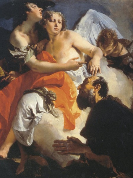 Giambattista Tiepolo, Abramo e gli angeli, 1732, olio su tela, 140x120 cm