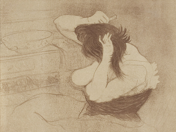 Henri de Toulouse-Lautrec, Donna che si acconcia i capelli, 1896. Litografia a colori, cm 52,7 x 38,7. Johannesburg Art Gallery, Johannesburg