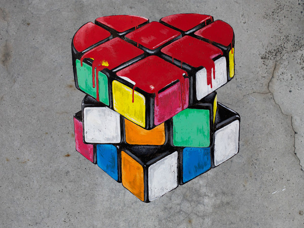 Simone Fugazzotto, LOVE, 90 x 140 cm, Olio su cemento | Courtesy of Simone Fugazzotto e Fondazione Maimeri