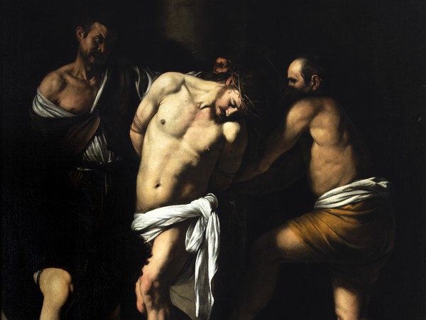 Michelangelo Merisi detto Caravaggio (Milano, 1571 - Porto Ercole, 1610), Flagellazione, 1607, Olio su tela, 213 x 266 cm, Napoli, Museo e Real Bosco di Capodimonte | Courtesy of Fondo Edifici di Culto, Direzione Centrale del Ministero dell’Interno, Ministero per i Beni e le Attività Culturali: Polo Museale della Campania | Foto: Luciano Romano