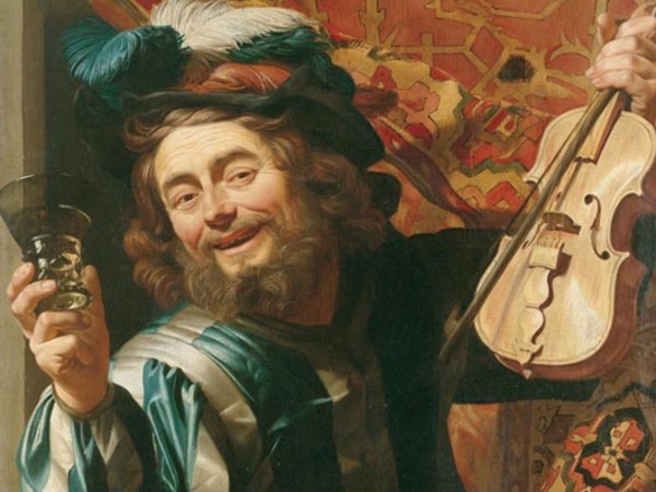 Gerrit van Honthorst, detto Gherardo delle Notti, Violinista Allegro, olio su tela. Amsterdam, Rijksmuseum.