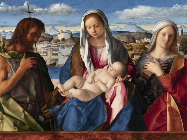 Giovanni Bellini, Madonna col Bambino tra San Giovanni Battista e una Santa (Sacra Conversazione Giovanelli), 1504, Olio su tavola, Gallerie dell'Accademia di Venezia | © Gallerie dell'Accademia, Venezia | Courtesy Ministero della Cultura