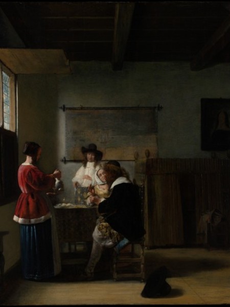 Pieter de Hooch, The Visit, 1657 ca., olio su tavola, 67.9x58.4 cm