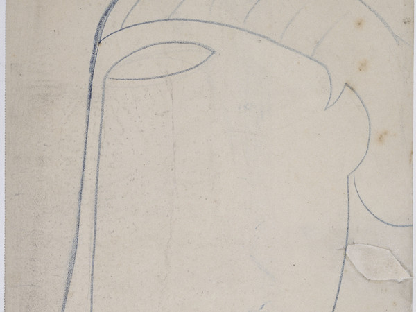 Amedeo Modigliani, Testa di profilo, 1912 Matita blu su carta Centre Pompidou, Parigi