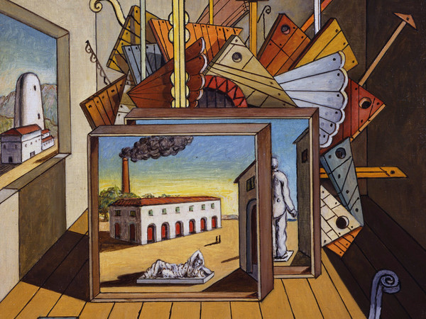 Giorgio de Chirico, Interno metafisico con officina, 1969, Olio su tela, Fondazione Giorgio e Isa de Chirico, Roma | © Giuseppe Schiavinotto, Roma | © Fondazione Giorgio e Isa de Chirico, Roma