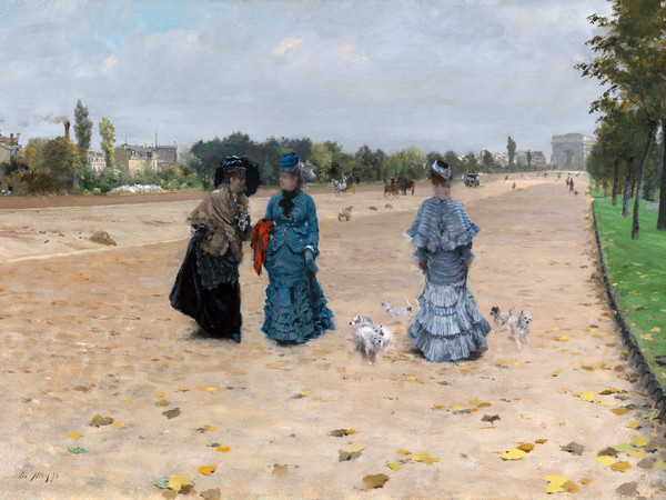 Giuseppe De Nittis, Avenue du Bois de Boulogne , 1874, Olio su tela, cm. 31,4x42,5 Collezione privata