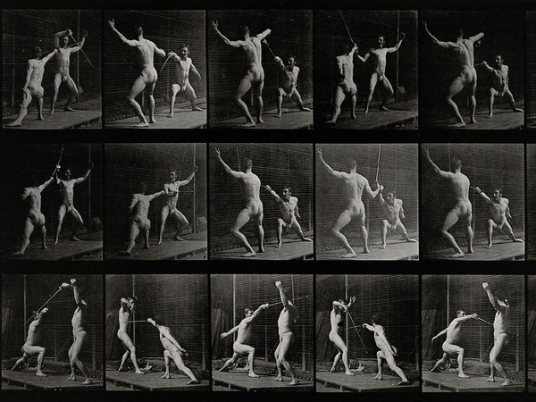 Eadweard Muybridge,Two men fencing, 1887, 35.5 x 22 cm, Wellcome Library | © Wellcome Images