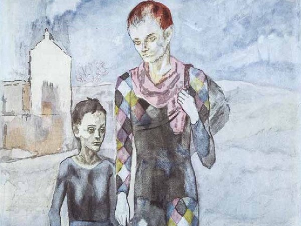 Reproduction after "Saltimbanques au chien 1905" by Pablo Picasso, part. Reproduction after "Saltimbanques au chien 1905" by Pablo Picasso, part.