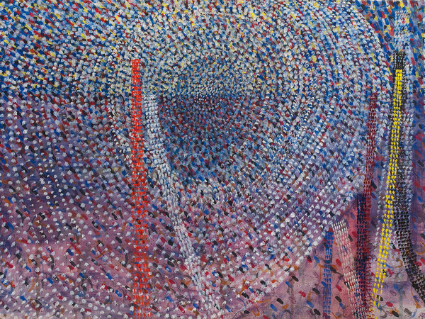 Tancredi Parmeggiani, Senza titolo (Ricordo armonico), 1952, Tempera su compensato, 121.7 x 79.5 cm | Courtesy of Mazzoleni Londra - Torino