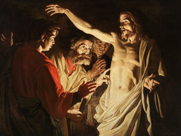 Matthias Stom, Incredulità di San Tommaso, olio su tela, cm. 121x172. Collezione privata