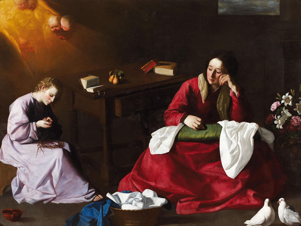 Francisco de Zurbarán, La casa di Nazaret, c. 1644-45, Olio su tela, cm 151,2 x 204,8. Madrid, Fondo Cultural Villar Mir
