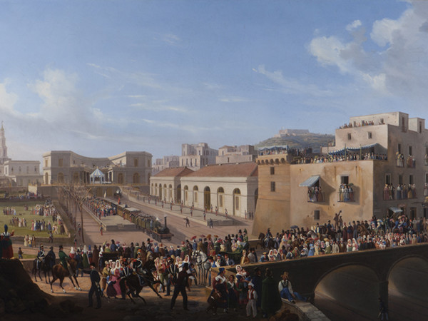 S. Fergola, Inaugurazione della ferrovia Napoli-Portici, Caserta Palazzo Reale, Quadreria