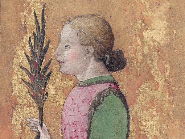 Amiens, Musée de Picardie | Ambrogio Bembo (Cremona, attivo tra il1445 e il 1482), San Giuliano (San Giorgio?), 1445 - 1446, Tempera su tavola trasferita su tela, 32.5 x 75 cm, Fontaine-Chaalis, Abbaye royale de Chaalis, Musée Jacquemart André | © Studio Sébert - Institut de France, Abbaye Royale de Chaalis