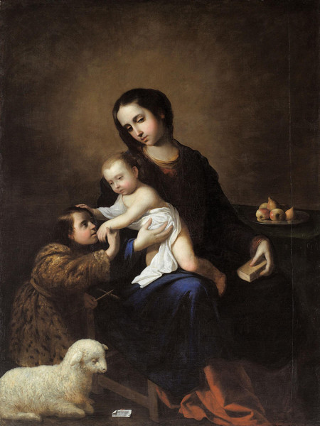 Francisco de Zurbarán, Madonna con Gesù Bambino e san Giovannino, 1662 Olio su tela, cm 169 x 127. Bilbao, Museo de Bellas Artes