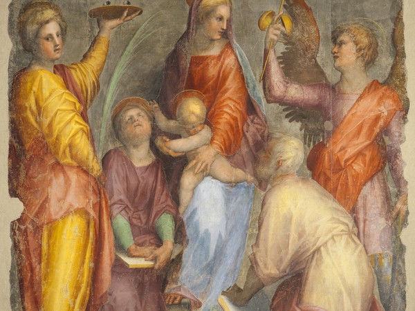 Pontormo (Jacopo Carucci; Pontorme, Empoli 1494-Firenze 1557), Sacra conversazione (Madonna di San Ruffillo), 1514, affresco staccato; cm 223 x 196. Firenze, Convento della Santissima Annunziata, Cappella di San Luca