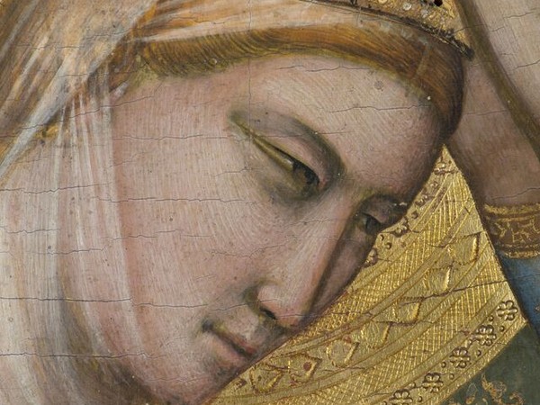 Giotto, Polittico Baroncelli, Incoronazione della Vergine, particolare 1330 ca. Tempera e oro su tavola, dalla basilica di Santa Croce, cappella Baroncelli (Firenze). Su concessione del Ministero dei Beni e delle Attiv ità Culturali e del Turismo: Soprintendenza Speciale per il patrimonio storico artistico ed etn oantropologico e per il polo museale della città di Firenze Firenze/Mondadori Portfolio/Domenico Ventura