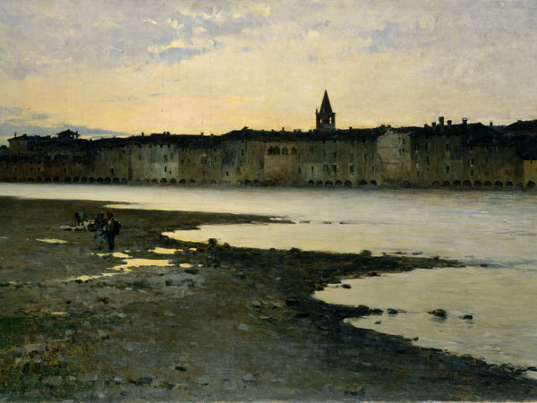 Bartolomeo Bezzi, Sulle rive dell'Adige, 1885.