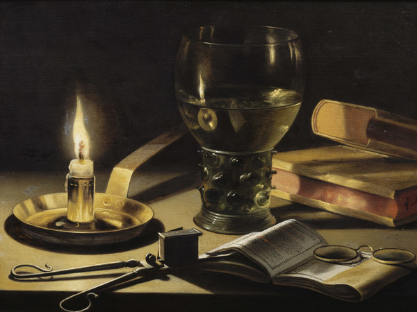 Pieter Claesz, Natura morta con candela accesa, 1627, olio su tavola, cm 26,1 x 37,3. L’Aia, Gabinetto reale di pitture Mauritshuis acquisito nel 1961. © L’Aia, Gabinetto reale di pitture Mauritshuis