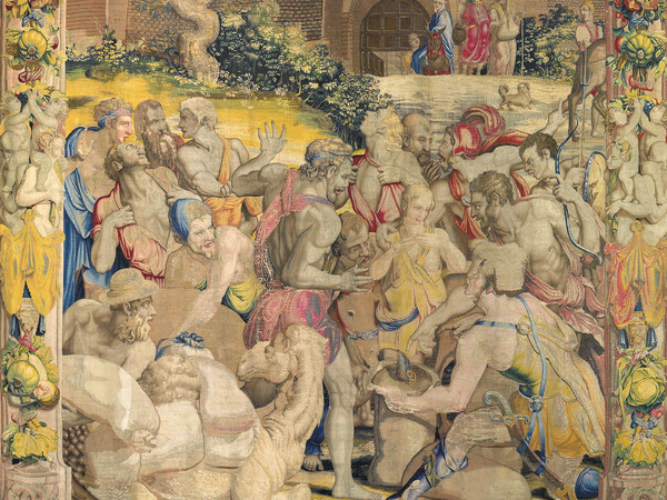 La coppa di Giuseppe ritrovata nel sacco di Beniamino, 1550-1553. Disegno e cartone di Agnolo Bronzino. Atelier di Nicolas Karcher. Roma, Presidenza della Repubblica