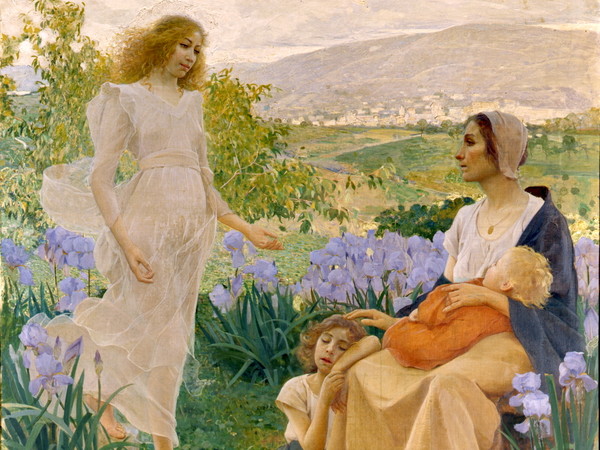 Alfredo Savini (Bologna, 1868 - Verona, 1924), Auxilium ex alto, 1896, Olio su tela, 245 x 276 cm