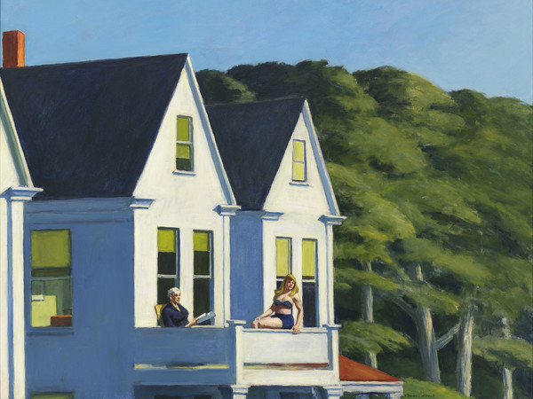 Edward Hopper, Second Story Sunlight, 1960, Olio su tela, 127.3 x 102.1 cm, Whitney Museum of American Art, New York, Purchase, with funds from the Friends of the Whitney Museum of American Art., Inv. N.: 60.54 | © Heirs of Josephine Hopper / 2019, ProLitteris, Zurich | Foto: © 2019. Digital image Whitney Museum of American Art / Licensed by Scala