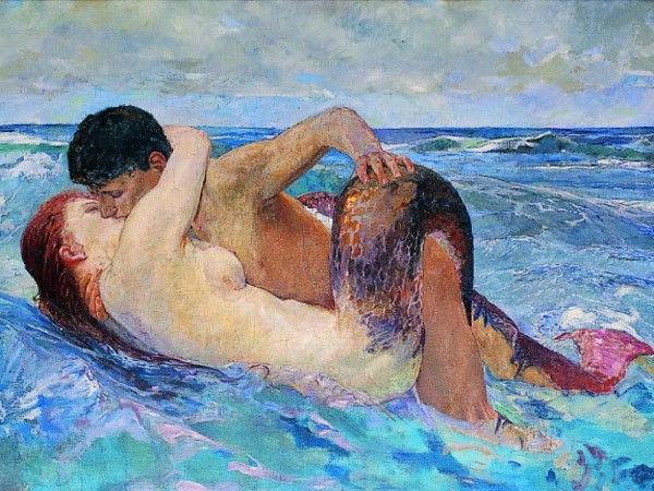 Max Klinger, Tritone e Nereide, 1895, olio su tela. Firenze, Villa Romana