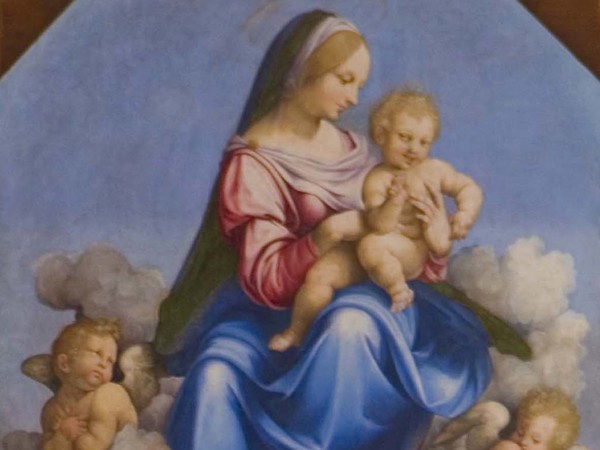 Cesare da Sesto e Girolamo da Salerno, Madonna in Gloria, Pannello do polittico, tempera su tavola, 99 x 142 cm, Cava de' Tirreni, Museo della Badia