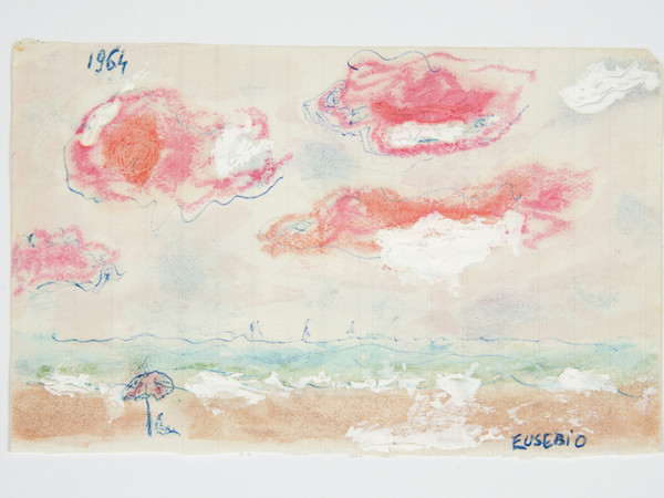 Eugenio Montale, Diario dell'ex Versilia, album formato da 21 carte, Spiaggia, firmato Eusebio e datato 1964, Biblioteca Nazionale Centrale, Firenze.