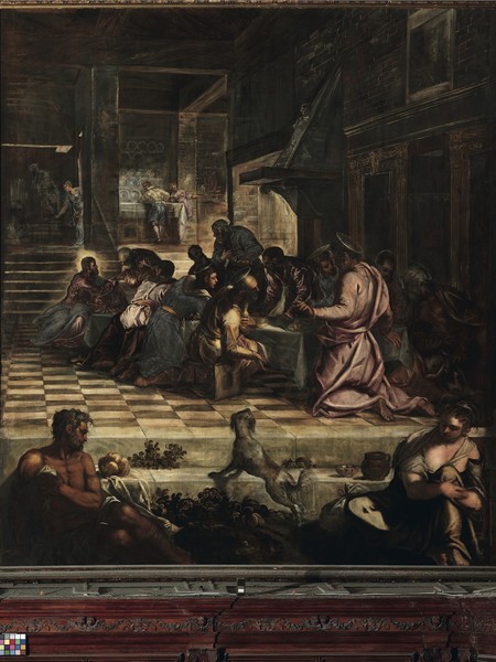 Jacopo Robusti detto Tintoretto, Ultima Cena, 1578/1581, 538x455 cm, olio su tela, Scuola Grande di San Rocco, Venezia