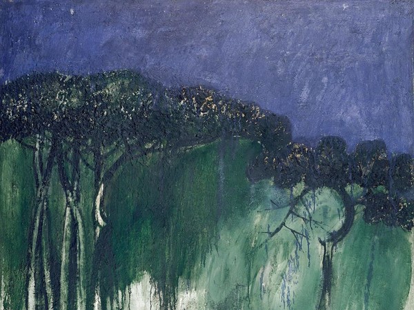 Carlo Mattioli, Nel pineto, 1983, Olio su tela, 150 x 130 cm, Collezione privata | Courtesy of Labirinto della Masone, Fontanello, Parma